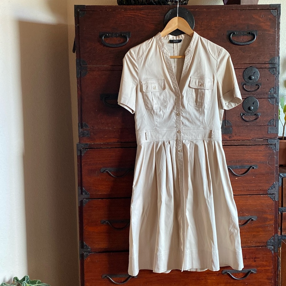 SALE $10‼️Full skirt shirt dress—soft light cotton blend—EUC